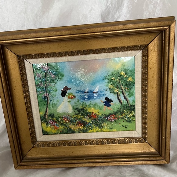 Louis Cardin Art Louis Cardin Original Framed Enamel On Copper